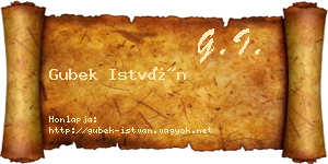 Gubek István névjegykártya